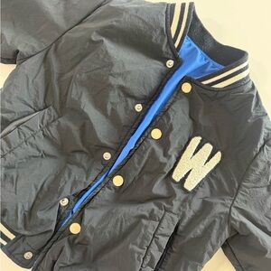 Janie and Jack Black and Blue Kids Puffer Jacket